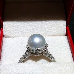 American pearl South sea pearl antique style ring size 8